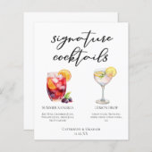 Sangria Lemon Drop Signature Cocktails Menü (Vorne/Hinten)