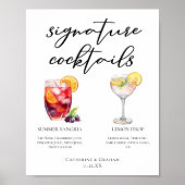 Sangria Lemon Drop Signature Cocktails Menü Poster (Vorne)