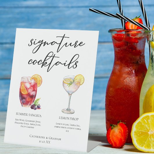 Sangria Lemon Drop Signature Cocktails Menü Sockelschild