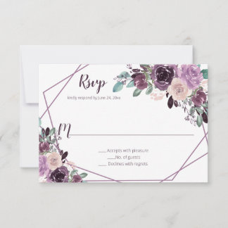 Sangria Lila Floral Geometric | RSVP Karte