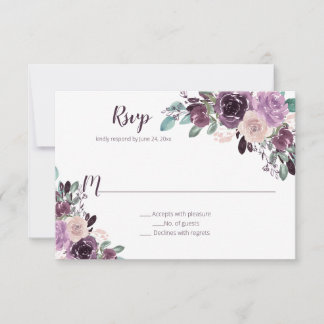 Sangria Lila Floral | RSVP Karte