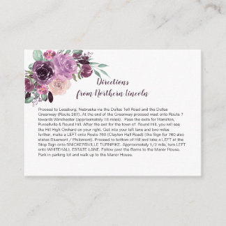 Sangria Lila Mauve Floral Directions | Begleitkarte