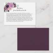 Sangria Lila Mauve Floral Directions | Begleitkarte (Vorne/Hinten)
