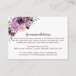 Sangria Lila Mauve Floral Unterkünfte | Begleitkarte
