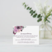 Sangria Lila Mauve Floral Unterkünfte | Begleitkarte (Stehend Vorderseite)