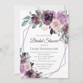 Sangria Lila Mauve Watercolor Brautparty Einladung (Vorderseite)