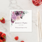 Sangria Lila Mauve Watercolor Empfang | Serviette (Beispiel)