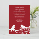 Sangria Love Birds Hochzeit individuell anpassbare Einladung (Stehend Vorderseite)