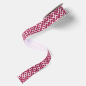 Sangria Marokkanischer Tile Trellis Pattern Satinband (Rückseite)
