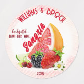Sangria Mix Frucht Flasche Etiketten (Design 2)