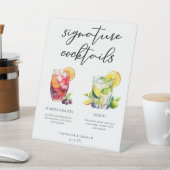 Sangria Mojito Signature Cocktails Custom Menu Sockelschild (In SItu)