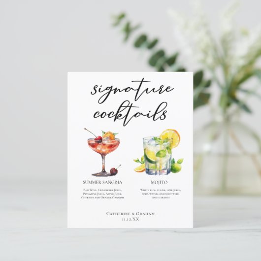 Sangria Mojito Signature Cocktails Hochzeitmenü (Stehend Vorderseite)