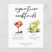 Sangria Mojito Signature Cocktails Hochzeitmenü (Vorderseite)