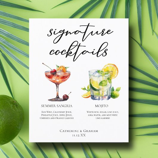 Sangria Mojito Signature Cocktails Hochzeitmenü