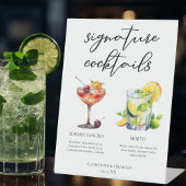 Sangria Mojito Signature Cocktails Hochzeitmenü Sockelschild