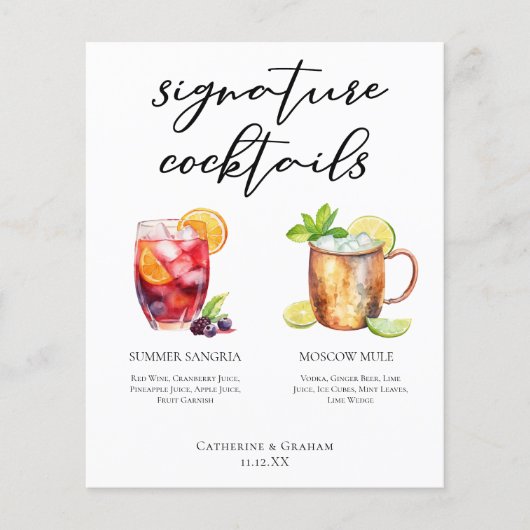 Sangria Moskau Mule Signature Cocktails Menü (Vorderseite)