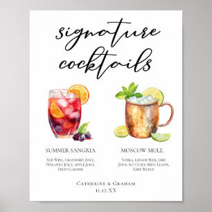 Sangria Moskau Mule Signature Cocktails Menü Poster