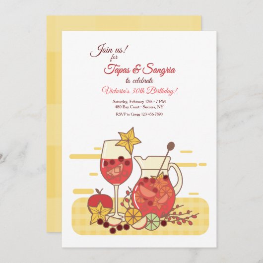 Sangria-Party Einladungen (Vorne/Hinten)