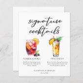 Sangria Pina Colada Unterschrift Cocktails Menü (Vorne/Hinten)