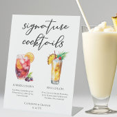 Sangria Pina Colada Unterschrift Cocktails Menü Sockelschild