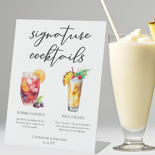 Sangria Pina Colada Unterschrift Cocktails Menü Sockelschild