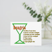 Sangria Postkarte (Stehend Vorderseite)