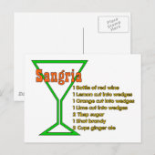 Sangria Postkarte (Vorne/Hinten)