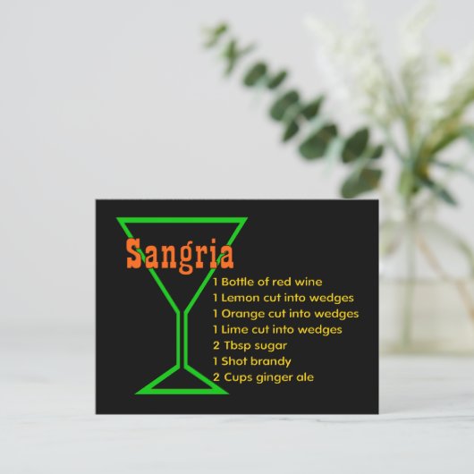 Sangria Postkarte (Stehend Vorderseite)