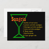 Sangria Postkarte (Vorne/Hinten)