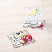 Sangria Rechteckiger Pappuntersetzer (Vor Ort)