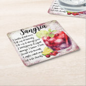 Sangria Rechteckiger Pappuntersetzer (angewinkelt)