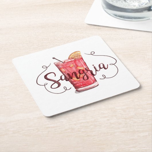 Sangria Rechteckiger Pappuntersetzer (angewinkelt)