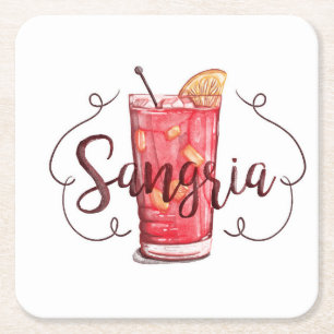 Sangria Rechteckiger Pappuntersetzer