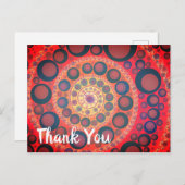 Sangria Red Fraktal Spiral Vielen Dank Postkarte (Vorne/Hinten)