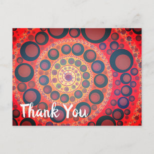 Sangria Red Fraktal Spiral Vielen Dank Postkarte