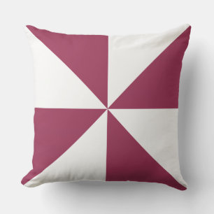 Sangria Rosa und Weißes Pinwheel Kissen