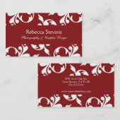 Sangria-Rot-und weißewirbelnde Rebe-Visitenkarte Visitenkarte (Vorne/Hinten)
