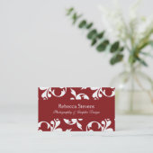 Sangria-Rot-und weißewirbelnde Rebe-Visitenkarte Visitenkarte (Stehend Vorderseite)