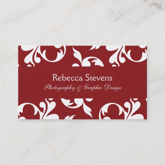 Sangria-Rot-und weißewirbelnde Rebe-Visitenkarte Visitenkarte (Vorderseite)