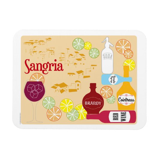 Sangria Roter Wein Cocktail Magnet (Horizontal)