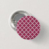 Sangria Rotes marokkanisches Tile Trellis Pattern Button (Vorne & Hinten)