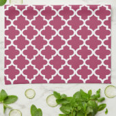 Sangria Rotes marokkanisches Tile Trellis Pattern Küchentuch (Gefaltet)