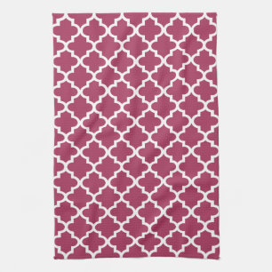 Sangria Rotes marokkanisches Tile Trellis Pattern Küchentuch