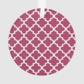 Sangria Rotes marokkanisches Tile Trellis Pattern Ornament (Rückseite)