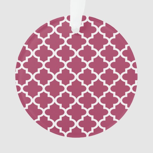 Sangria Rotes marokkanisches Tile Trellis Pattern Ornament (Vorderseite)