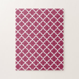 Sangria Rotes marokkanisches Tile Trellis Pattern Puzzle