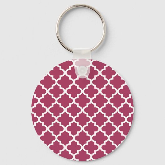 Sangria Rotes marokkanisches Tile Trellis Pattern Schlüsselanhänger (Vorderseite)