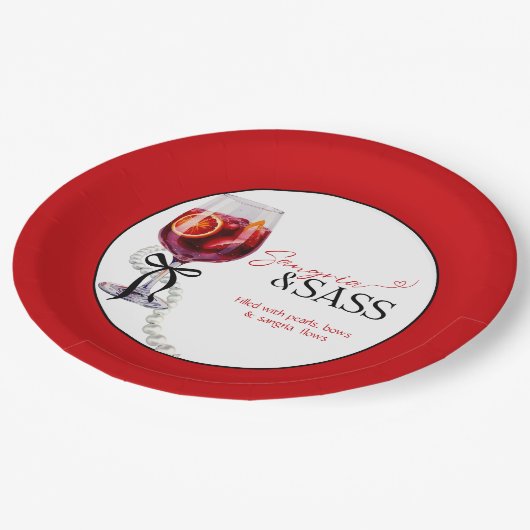 Sangria & Sass Pappteller (Schrägansicht)