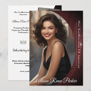 Sangria Shine Autogrammkarte für Pageants Einladung