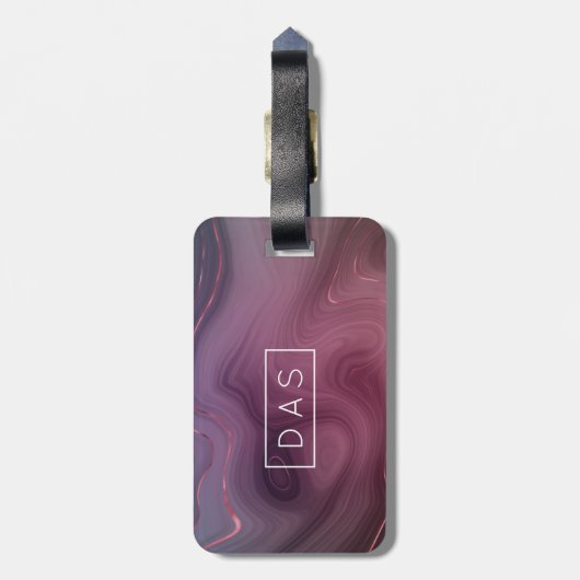 Sangria Strata | Moody Pink Dusky Lila Custom Gepäckanhänger (Rückseite vertikal)
